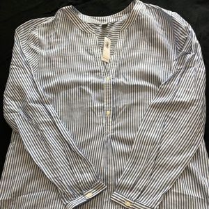 Pinstripe Collarless Tunic